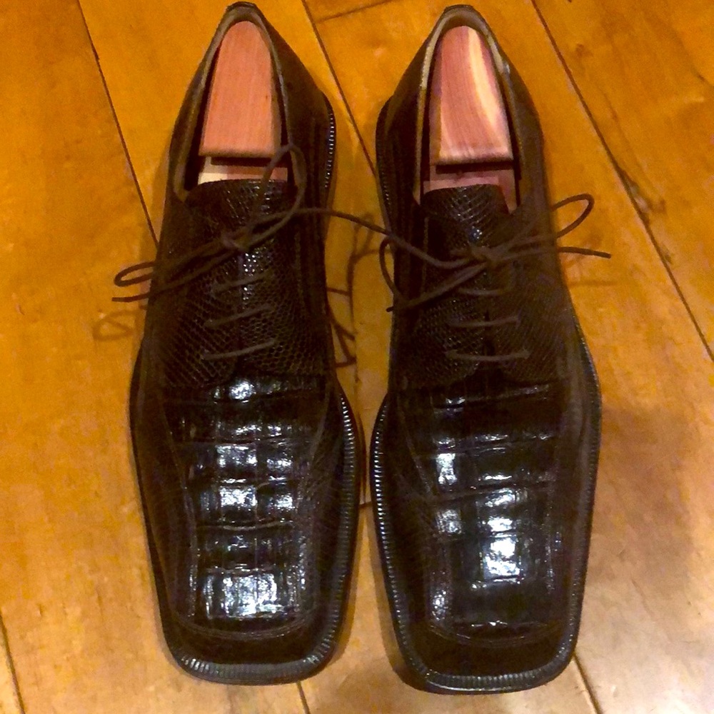 DAVID EDEN SAMPLE LIZARD & CROCODILE MEN DRESS SHOES